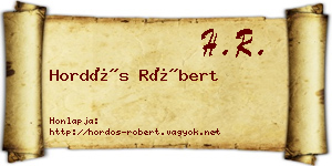 Hordós Róbert névjegykártya