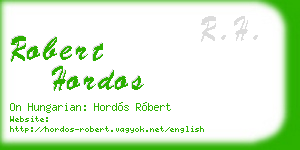 robert hordos business card