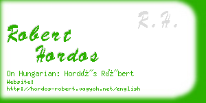 robert hordos business card